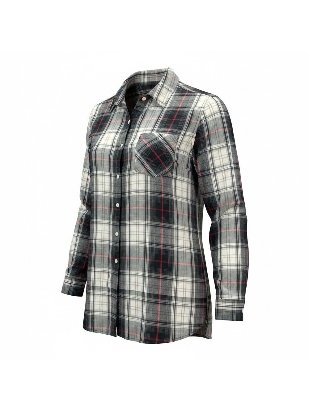 J.Jill Size M Top Button Up Classic Black Plaid Tunic Pockets Western Cowgirl